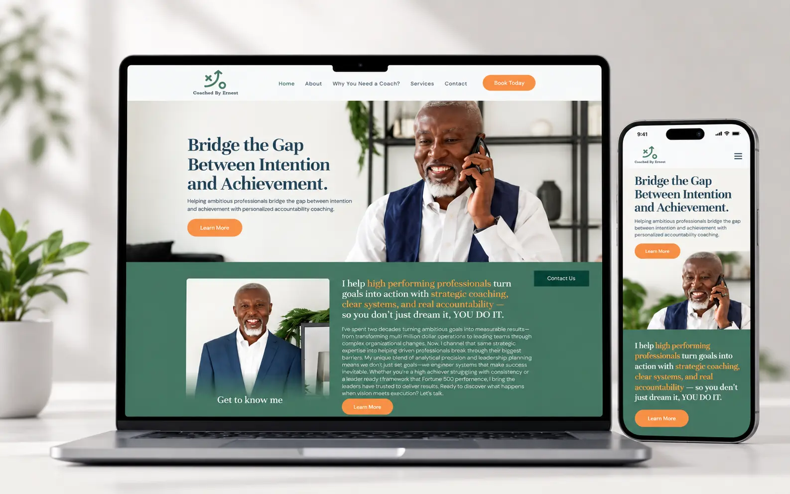 Coached by Ernest website preview