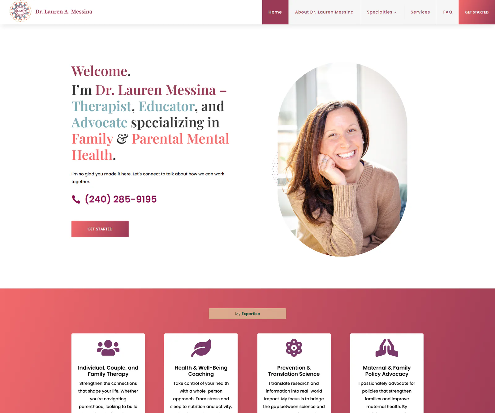 Dr. Lauren Messina website preview